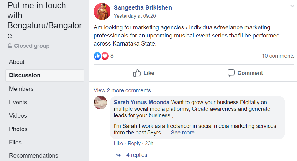 Social Media Recruiting through Facebook group/community 